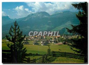 Postcard Modern Graubunden Lantsch Lenz Blick gegen Piz Piz Forbesch Toissa u...