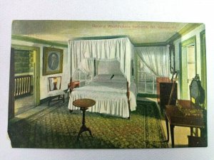 General Washington US President Bedroom Mt. Vernon VA Virginia Vintage Postcard