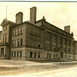 c1900s High School Building Nice Architecture Iowa? Real Photo RPPC Antique A6