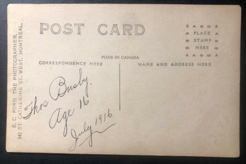 Mint Canada Real Picture Postcard RPPC WW2 Soldiers 1916