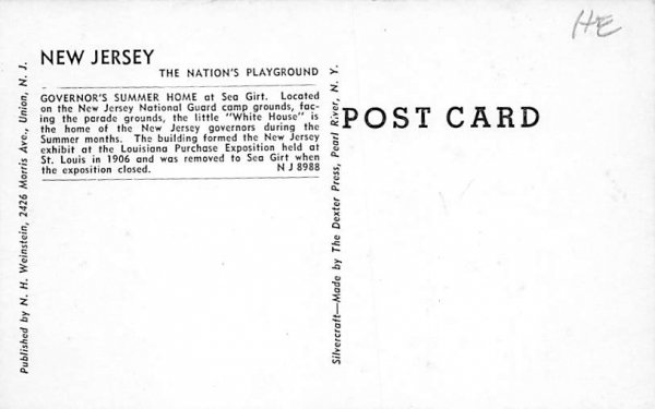 Summer Home of the Governor of New Jersey in Sea Girt, New Jersey