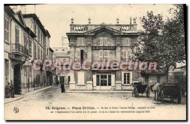 Postcard Old Vaucluse Avignon Place Crillon