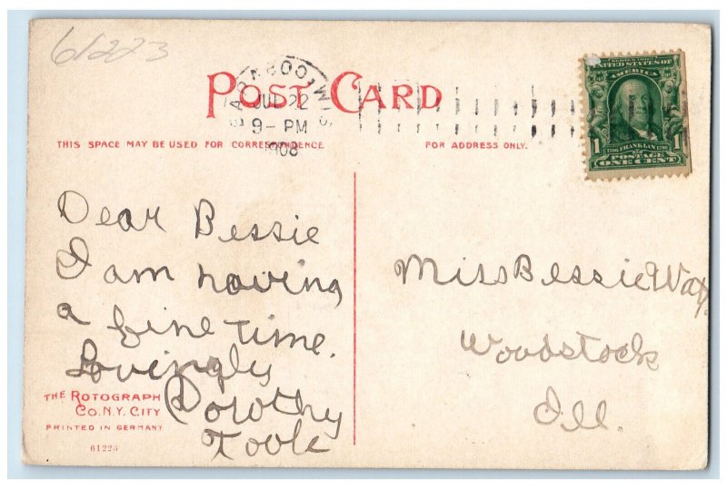 1908 Devils Lake Baraboo Wisconsin WI Antique Rotograph Co. Postcard