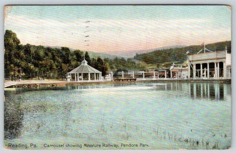 1909 PENDORA PARK CARROUSEL & MINIATURE RAILWAY*RAILROAD*READING PENNSYLVANIA*PA