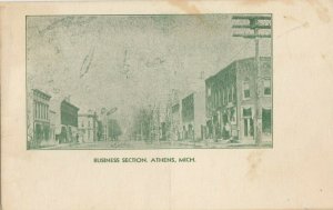 ATHENS, Michigan, 1900-10s; Business section, street