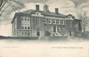 High School, Stamford, Connecticut, Very Early Postcard, Unused