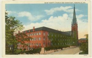SAINT MARYS CHURCH DORMITORY MD Postcard 1941