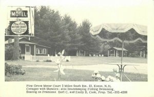 Keene New Hampshire Pine Grove Motor Court Merrimack 1950s Postcard 20-14133