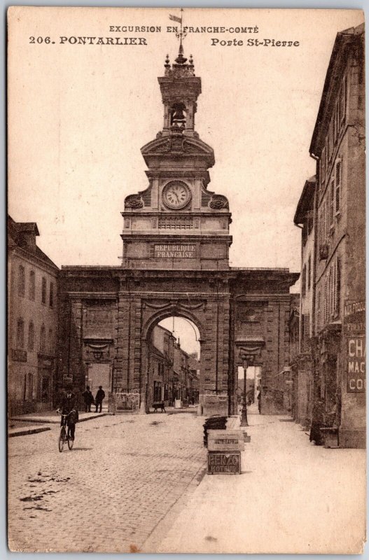 Excursion En Franche-Conte PONTALIER Porte St. Pierre France Postcard