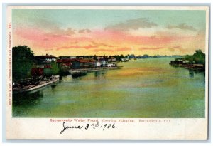 1906 Sacramento Water Front Showing Shipping Sacramento California CA Postcard