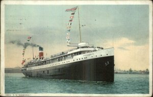 Great Lakes Steamship Ship SS Hamonic Used Detroit Publishing Postcard