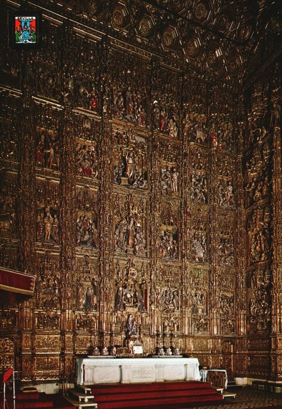 Postcard Main Altar Saint Mary Roman Catholic Catedral De Sevilla Seville Spain