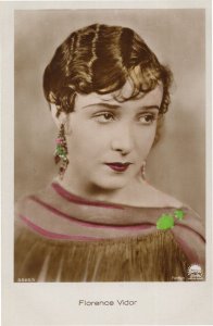 Florence Vidor Film Star Real Photo Hand Coloured Tinted Postcard