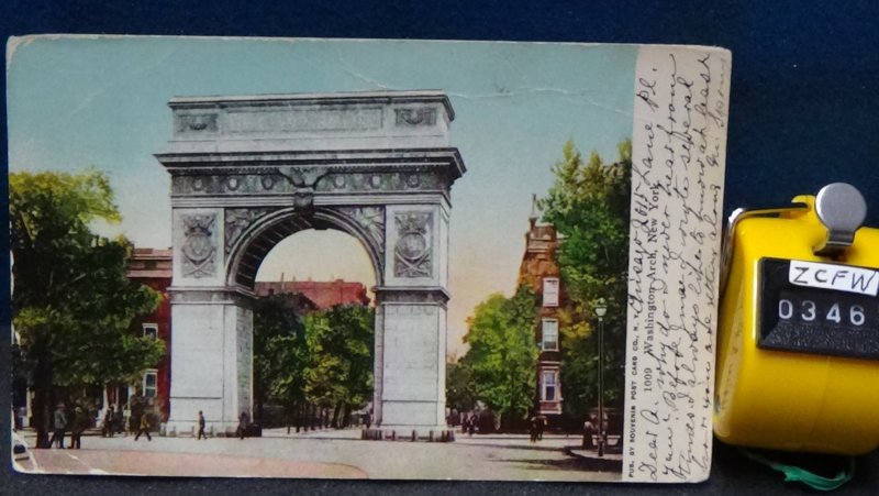 STD Vintage Washington Square Arch New York City Posted Chicago-St Louis 1912