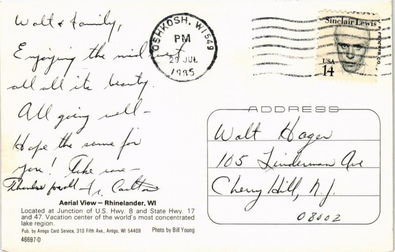 RHINELANDER WISCONSIN AERIAL VIEW