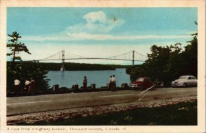 Canada Ontario Thousand Islands View from Highway Lookout Vintage Postcard C224