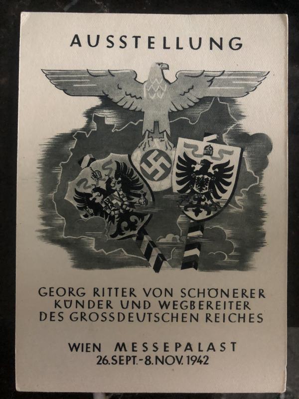 1942 Vienna Germany Propaganda Postcard cover fair palace Georg Ritter