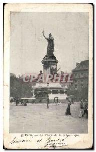 Paris Old Postcard Place de la Republique