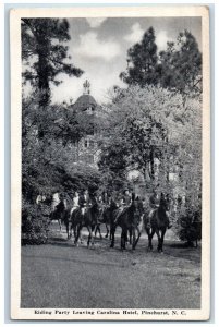 c1940 Riding Party Leaving Carolina Hotel Pinehurst North Carolina NC Postcard