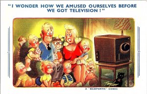 “Vintage Bamforth Comic Postcard No. 1740 – ‘Dust Eve and I’ll Do Adam’ – Risqué