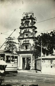PC CPA SINGAPORE, INDIAN TEMPLE, Vintage REAL PHOTO Postcard (b19681)