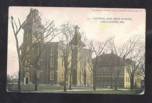 CHILLICOTHE MISSOURI MO. CENTRAL AND HIGH SCHOOL BUILDING VINTAGE POSTCARD