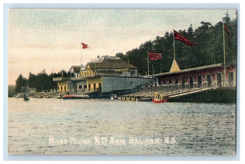 c1910 Boat Clubs NU Arm Halifax Nova Scotia Canada Unposted Postcard 