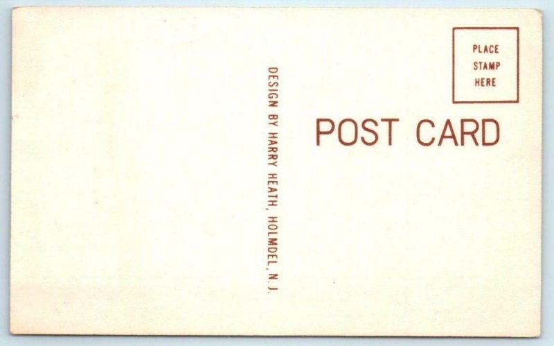 MATAWAN, New Jersey NJ ~ Advertising BUTTONWOOD MANOR Roadside Map Postcard