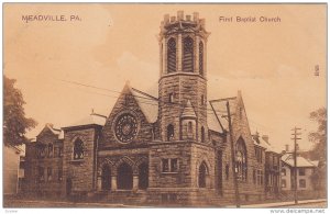 Exterior,  First Baptist Church,  Meadville,   Pennsylvania,  PU_1907