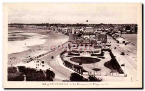 Old Postcard Saint Malo Casino and the Beach