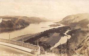 Washington~Gorge of Columbia Bird's Eye View @ Bridge~1920s Cross & Dimmitt RPPC