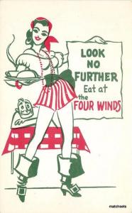 1950s Moultray's Four Winds Restaurant Sexy waitress artist impression Seattle