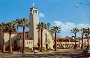 Phoenix Arizona~Central Methodist Church~Bus Stop Adv Bench~1960 Postcard