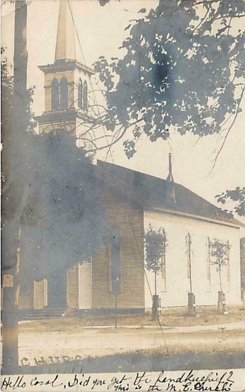 RPPC  CEDAR SPRINGS, Michigan  MI  ~ M.E. CHURCH  1907 Kent County  Postcard