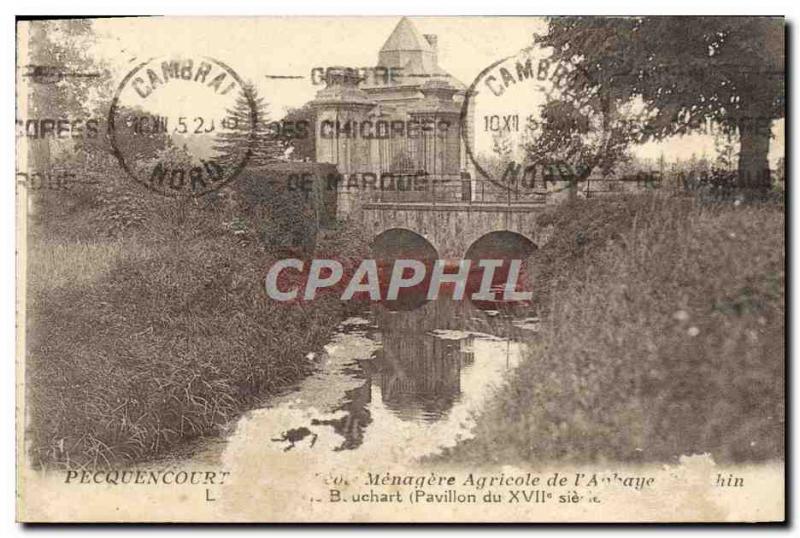 Old Postcard Pecquencourt School cutlery Agricultural L & # 39Abbaye