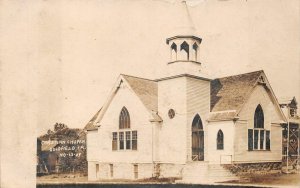 RPPC CHRISTIAN CHURCH GOLDFIELD IOWA REAL PHOTO POSTCARD (c. 1909)