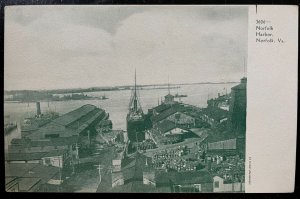 Vintage Postcard 1901-1907 Norfolk Harbor, Norfolk, Virginia