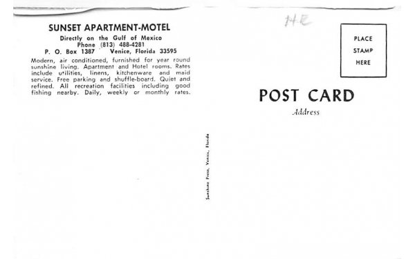 Sunset Apartment-Motel Venice, Florida  
