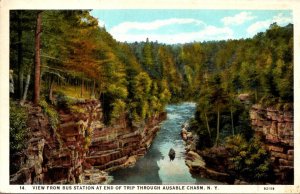 New York Adirondacks Ausable Chasm View From Bus Station At End Of The Trip C...