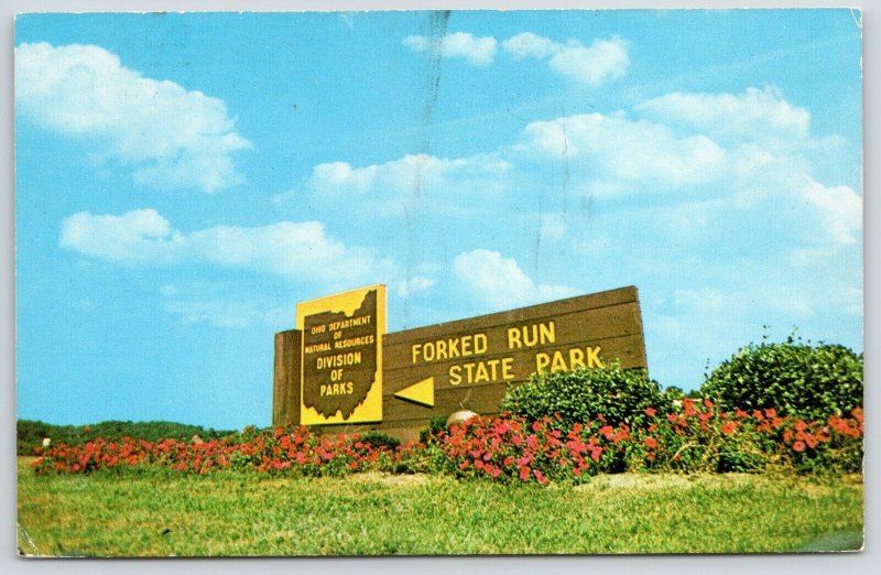 Pomeroy OH~Shade River Forest~Forked Run State Park Sign~Division of Parks~1965