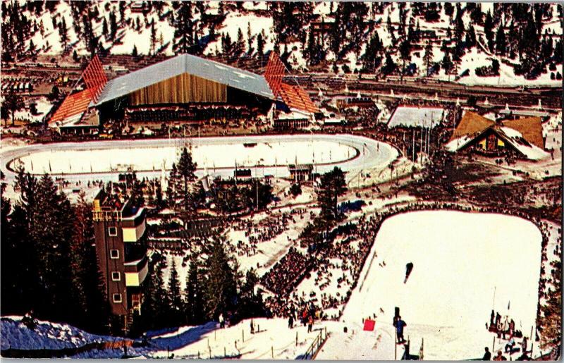 Blythe Ice Arena, Nevada Olympic Building Squaw Valley CA Vintage Postcard N08