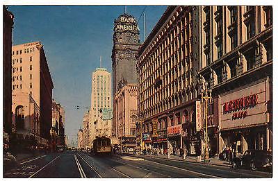 SAN FRANCISCO CALIFORNIA MARKET ST. CABLE CAR, BANK of AM...