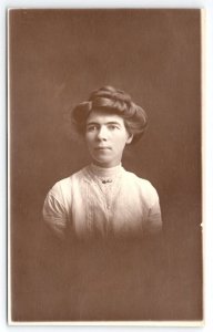 RPPC Pretty Young Lady Victorian Gibson Girl Hair Real Photo Postcard O28