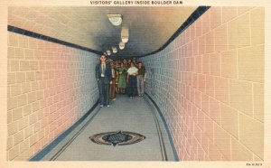 Vintage Postcard Visitor's Gallery Inside Boulder Dam Glistening Passageway NV