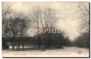 Old Postcard Bois de Boulogne Walk around the Great Lake autumn taken