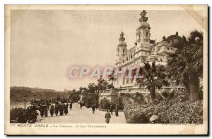 Old Postcard Monte Carlo Casino and the Terraces