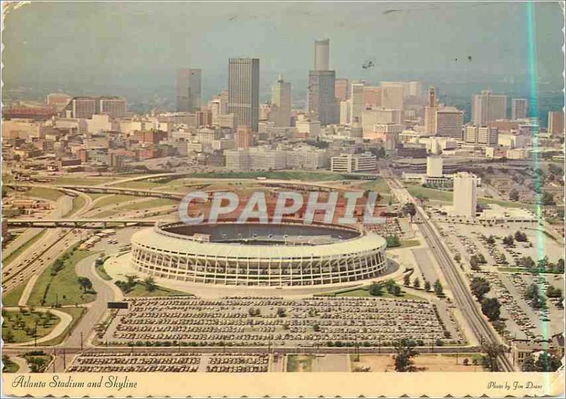 Postcard Modern Atlanta Stadium and Skyline