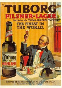 COPENHAGEN, Denmark  TUBORG PILSNER-LAGER Beer Advertising  OVERSIZE Postcard