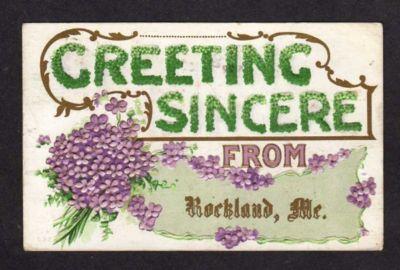 ME Greeting Sincere from ROCKLAND MAINE Postcard PC