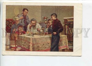 435738 USSR 1952 Sylvestrov coup in chess socialist realism badminton postcard